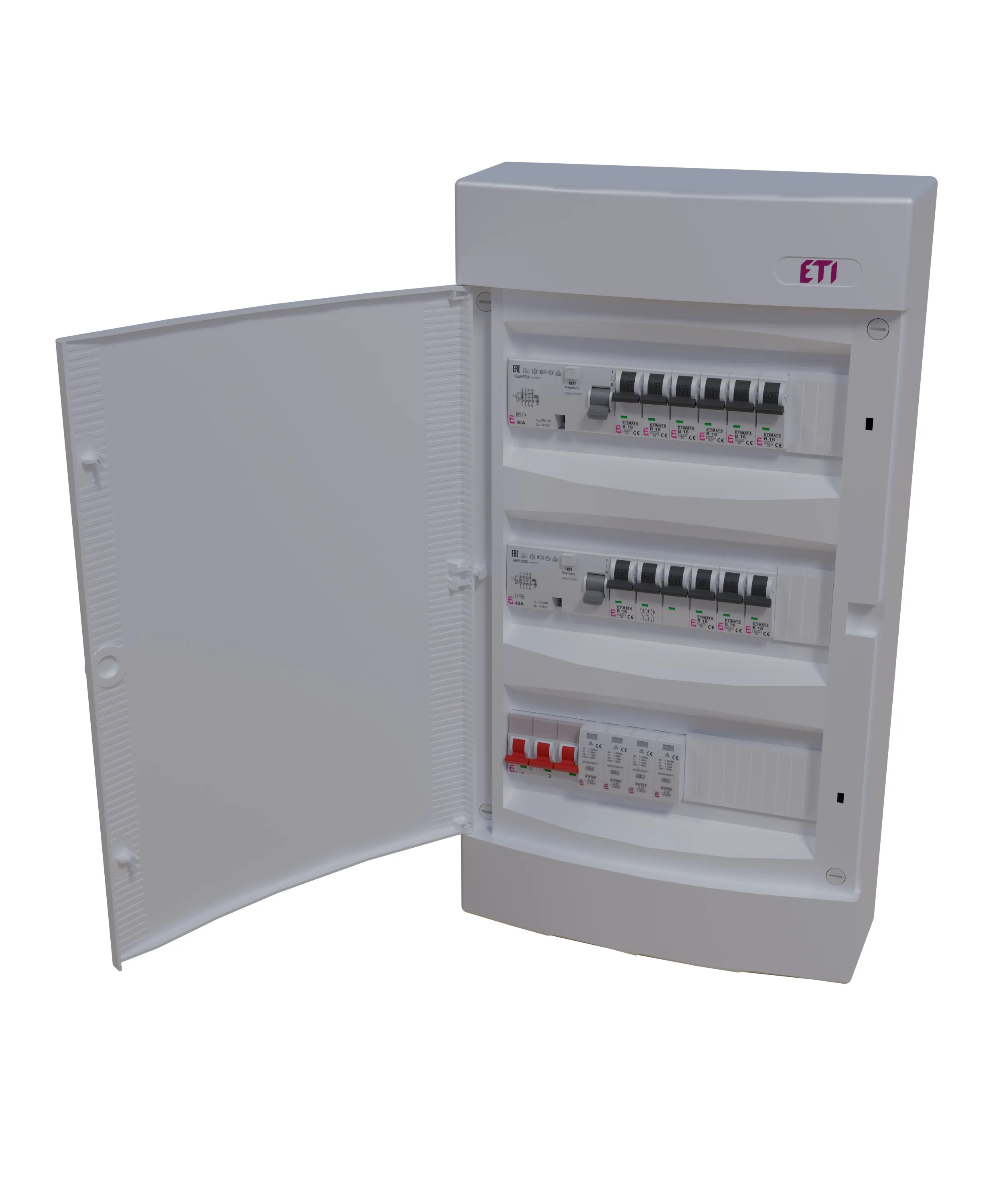 Assemblied distribution box AP3;L;S;2FI;1x3B16;13xB16 001105141