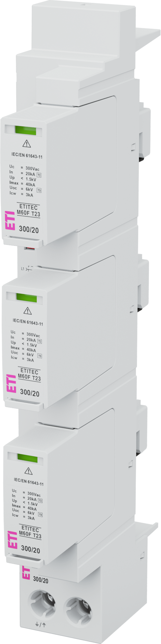 Surge arrester ETITEC M60F T23 300/20 3+0 002440858