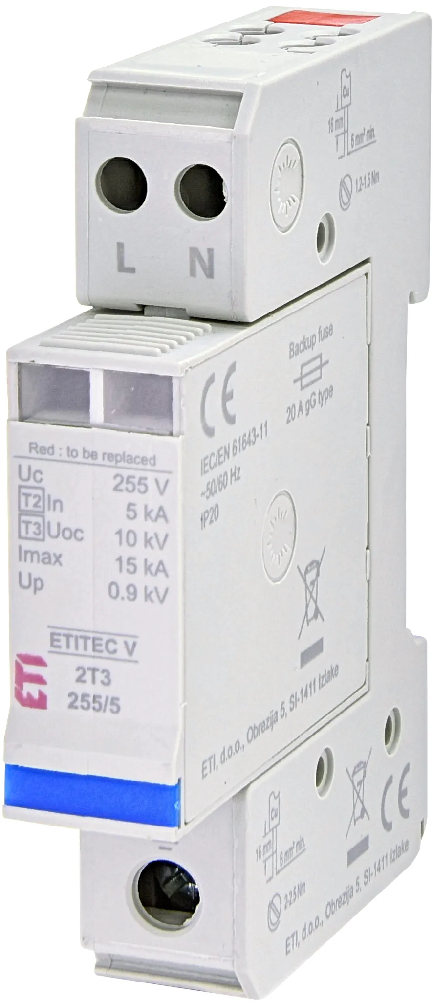 Surge arrester ETITEC V 2T3 255/5 2+0 002442968