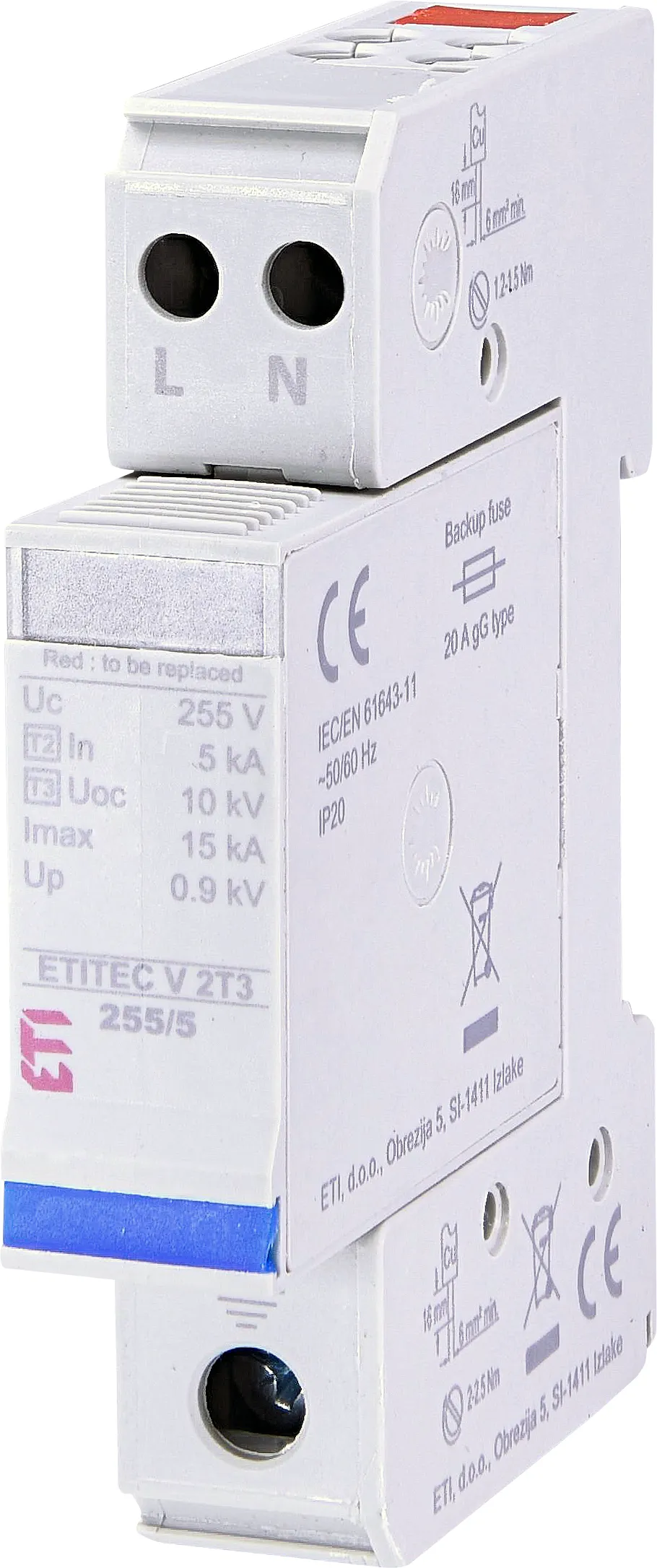 Surge arrester ETITEC V 2T3 440/5 2+0 RC 002442975