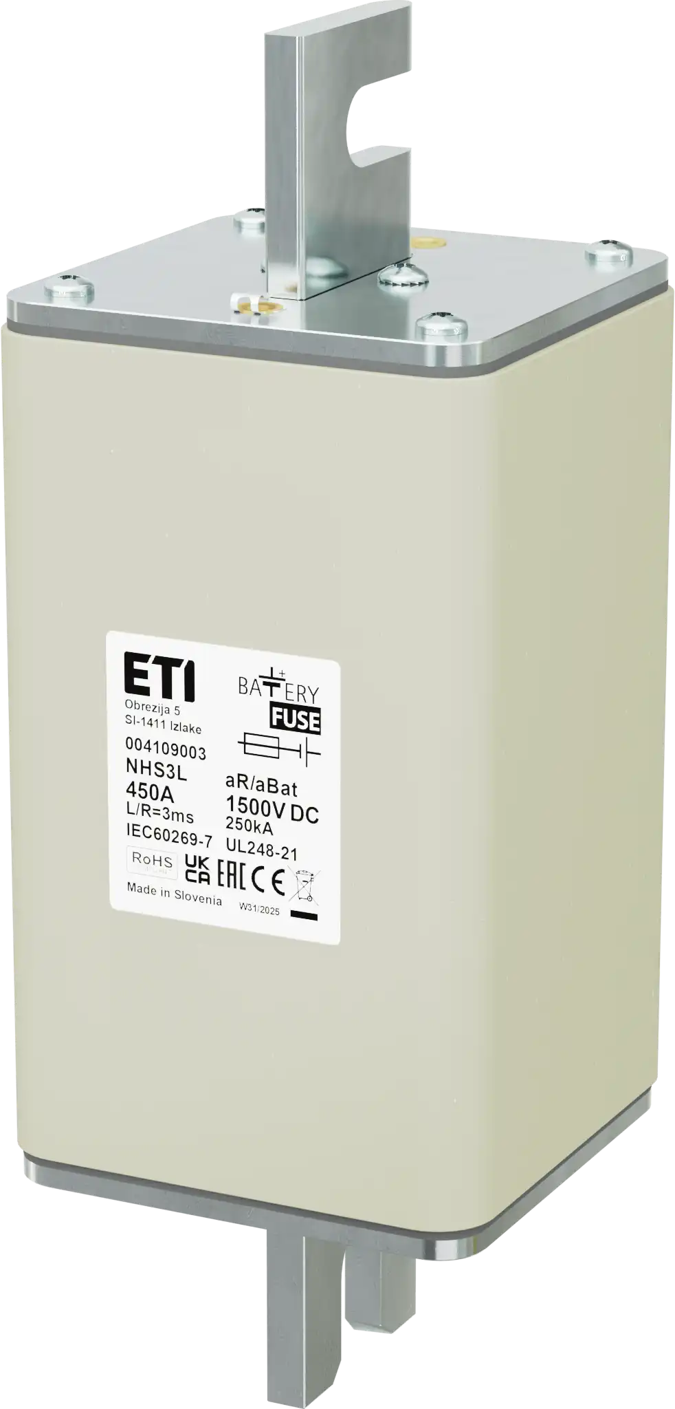 Fuse link NHS3L aR/aBat 450A/1500V DC AL 004109003
