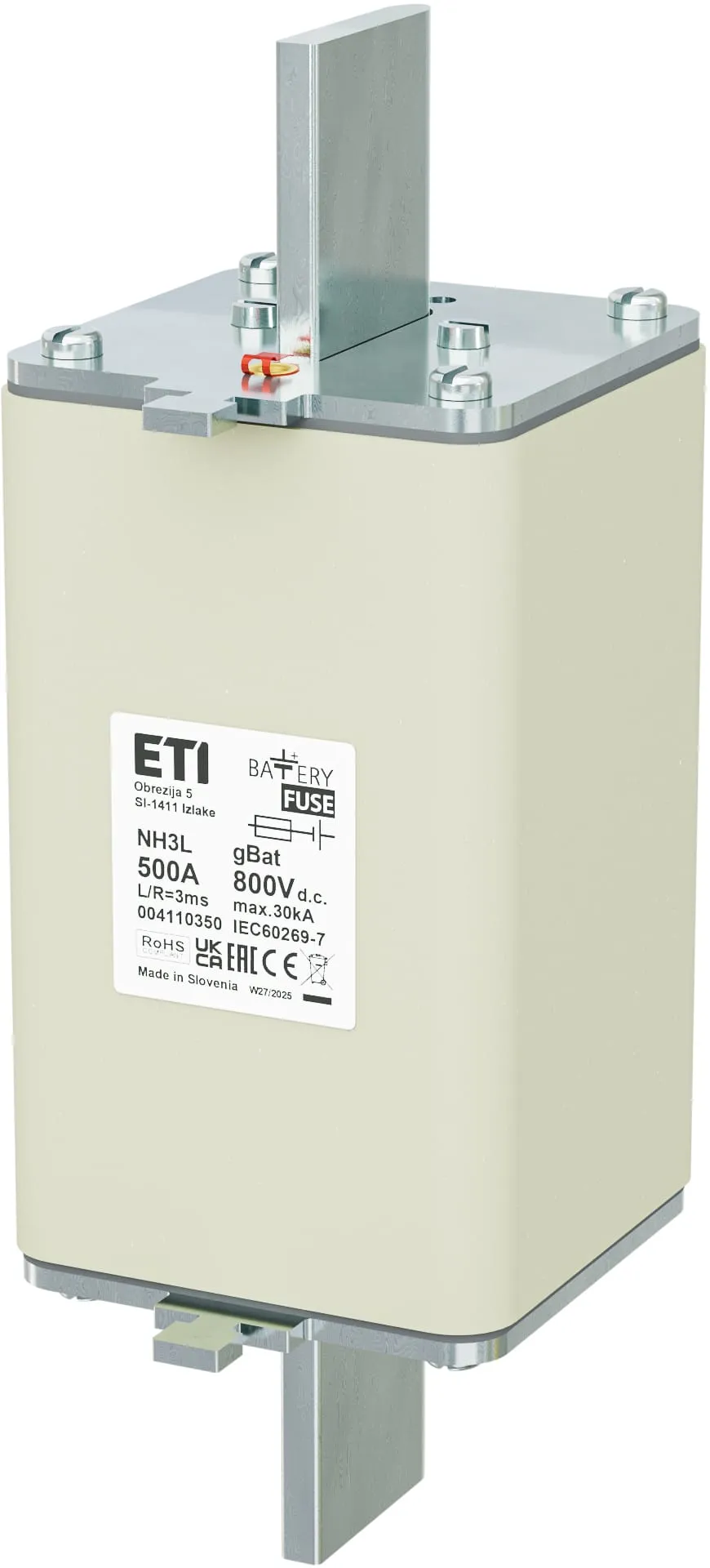 Fuse link NH3L gBat 500A/800V DC 004110350