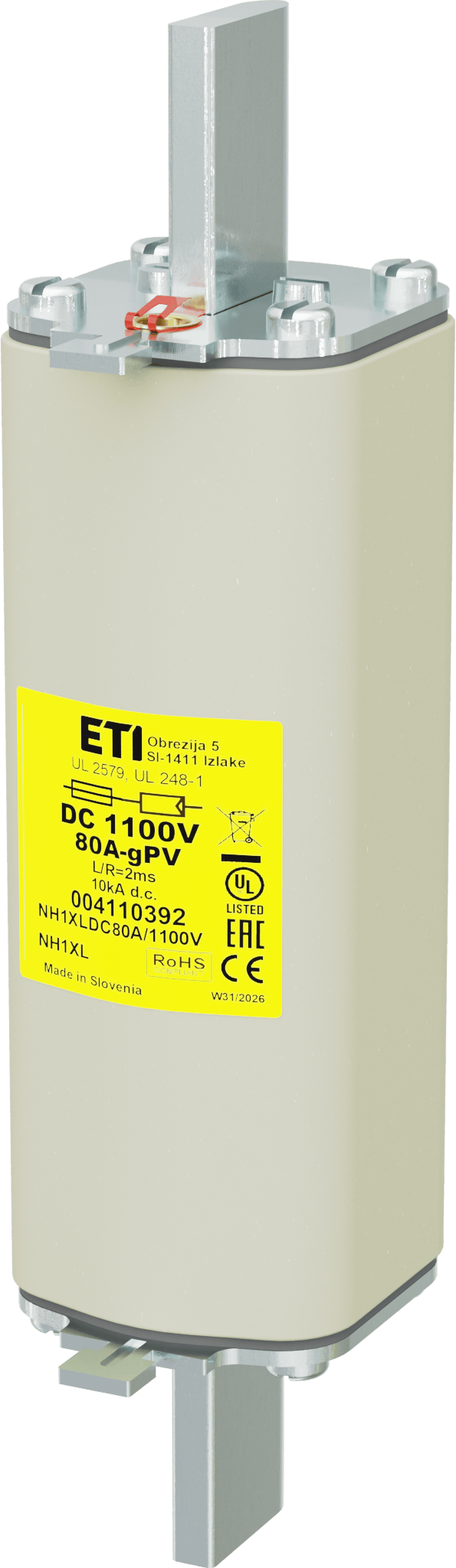 Fuse link NH1XL gPV 80A/1100V DC UL 004110392