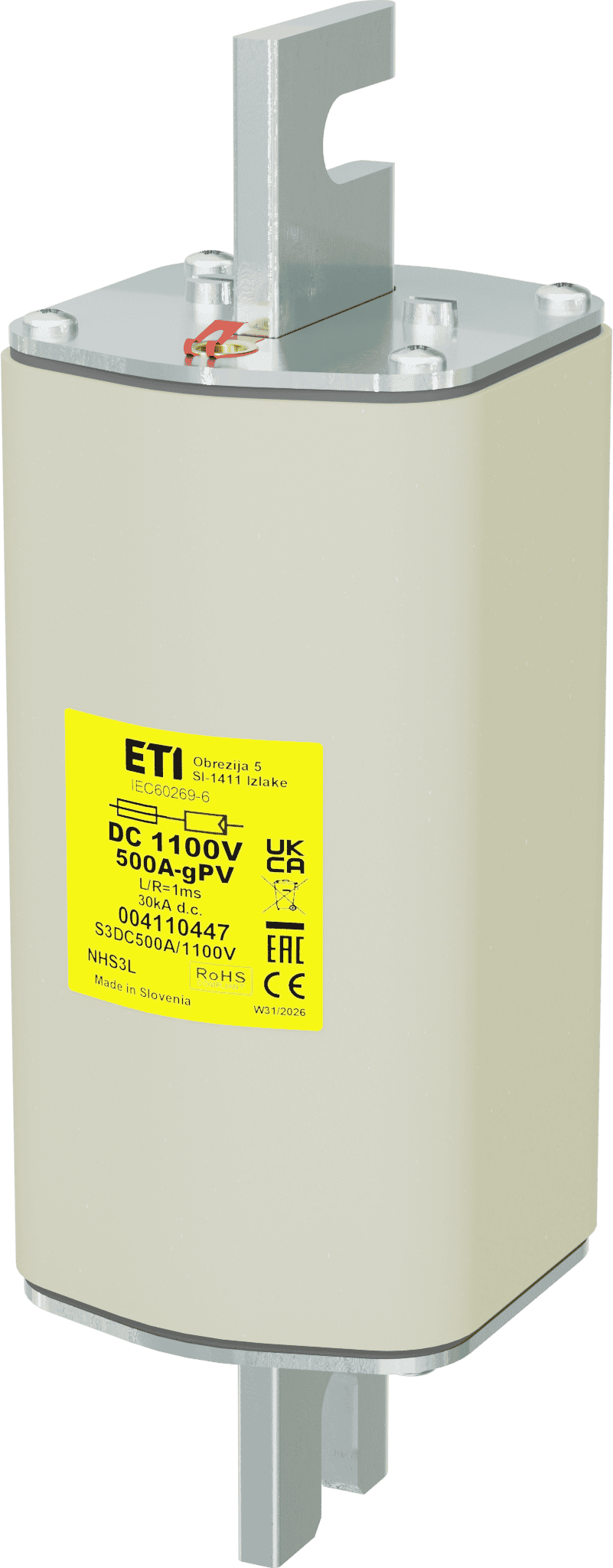 Fuse link NHS3L gPV 500A/1100V DC 004110447
