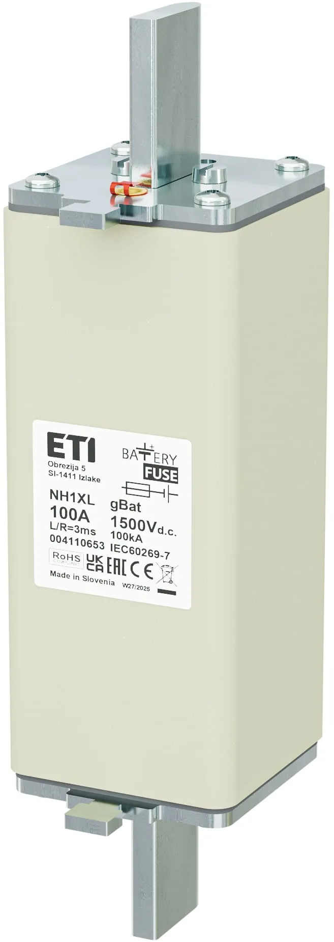 Fuse link NH1XL gBat 100A/1500V DC 004110653