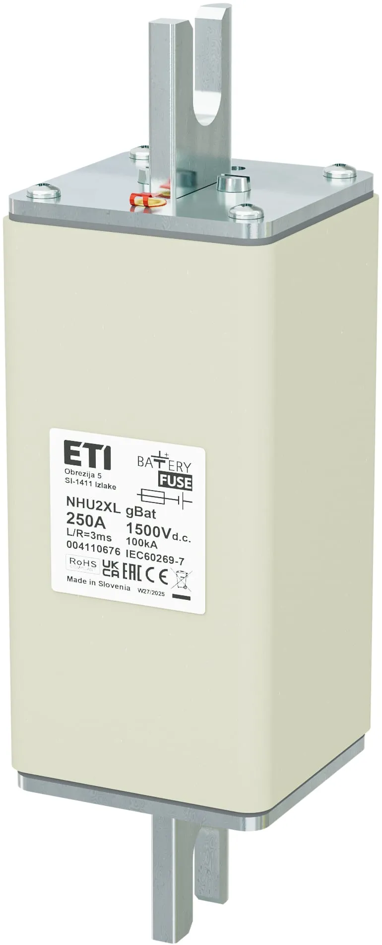 Fuse link NHU2XL gBat 250A/1500V DC 004110676