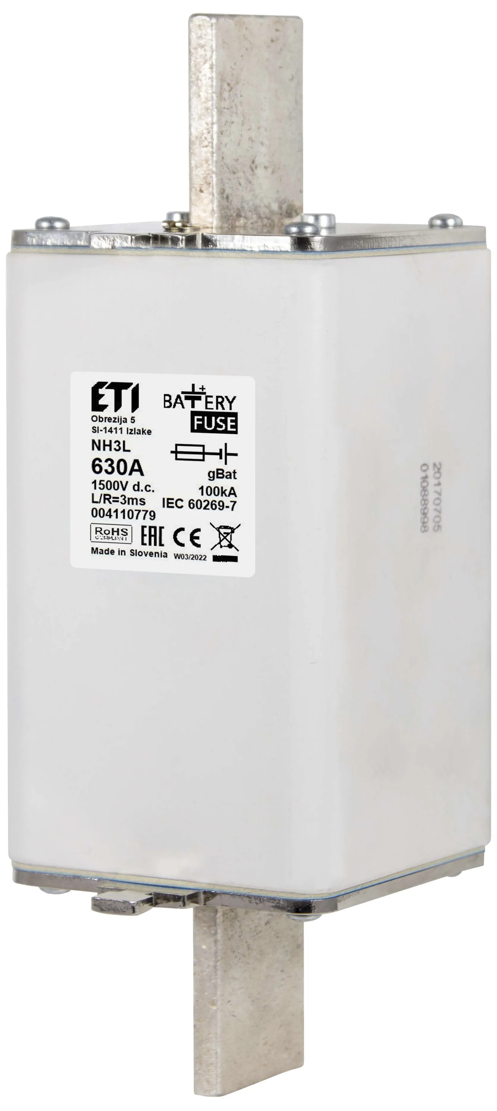 Fuse link NHU3L gBat 400A/1500V DC 004110689