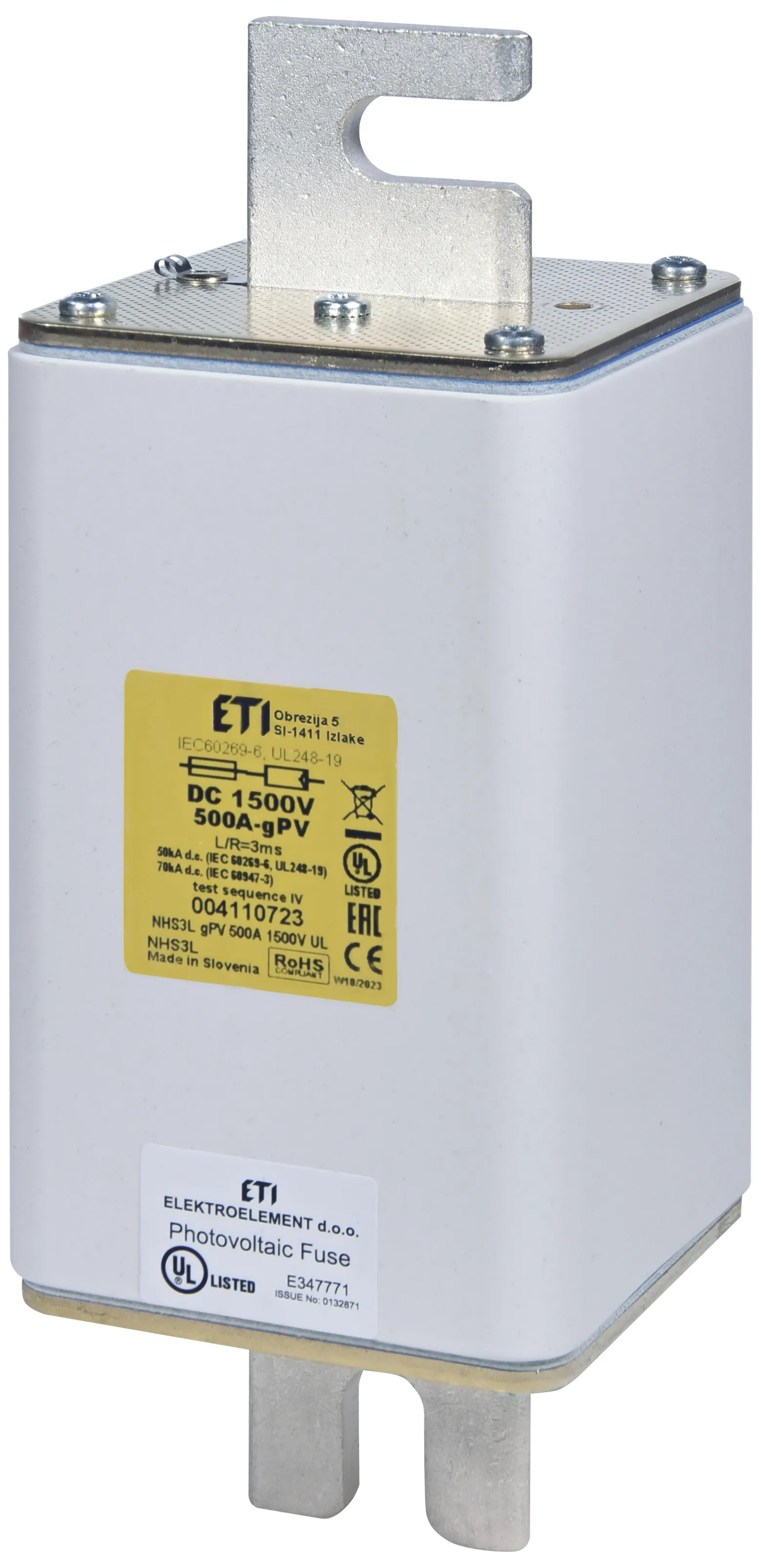 Fuse link NHS3L gPV 450A/1500V DC 70kA 004110722