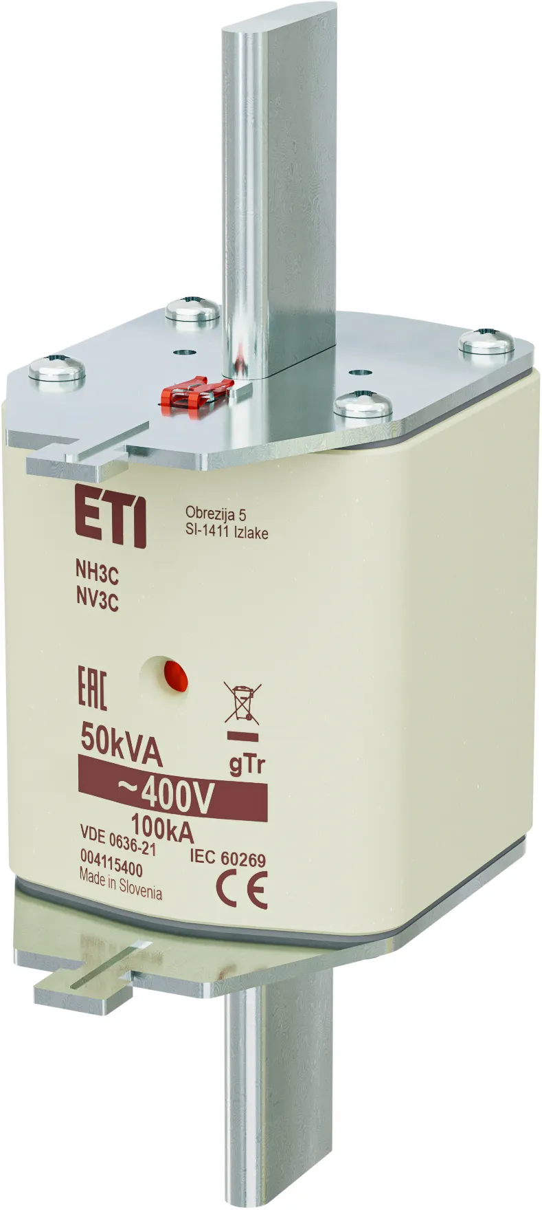 Fuse link NH3C gTr 72A/400V/50kVA 004115400