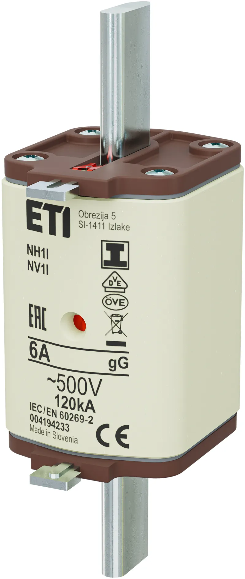 Fuse link NH1/I gG 6A/500V 004194233