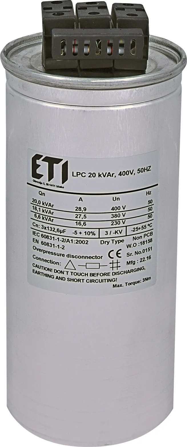 Capacitor LPC 20 kVAr, 400V, 50Hz 004656753