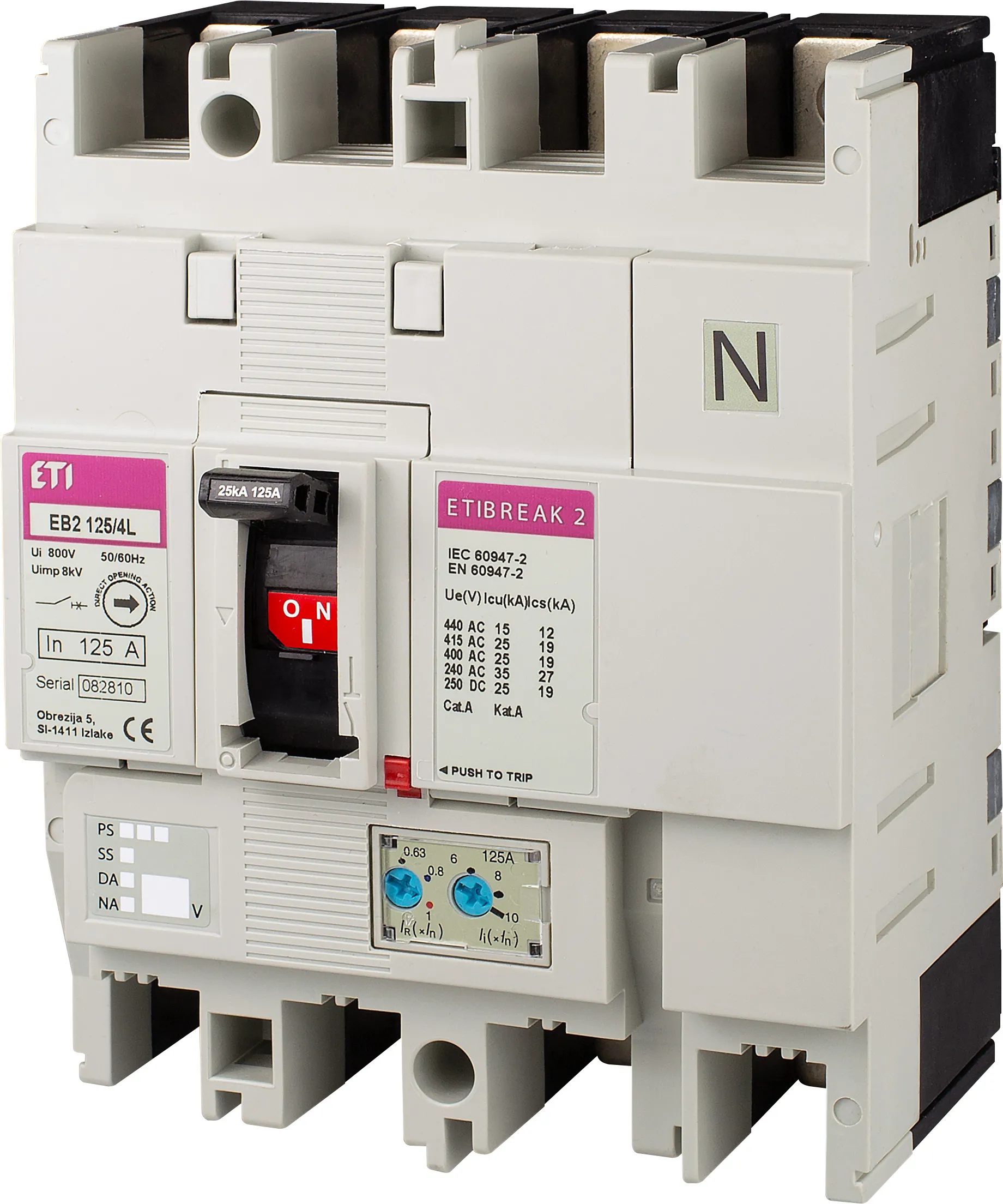 Molded Case Circuit Breaker EB2 125/4S 63A 4p 004671050