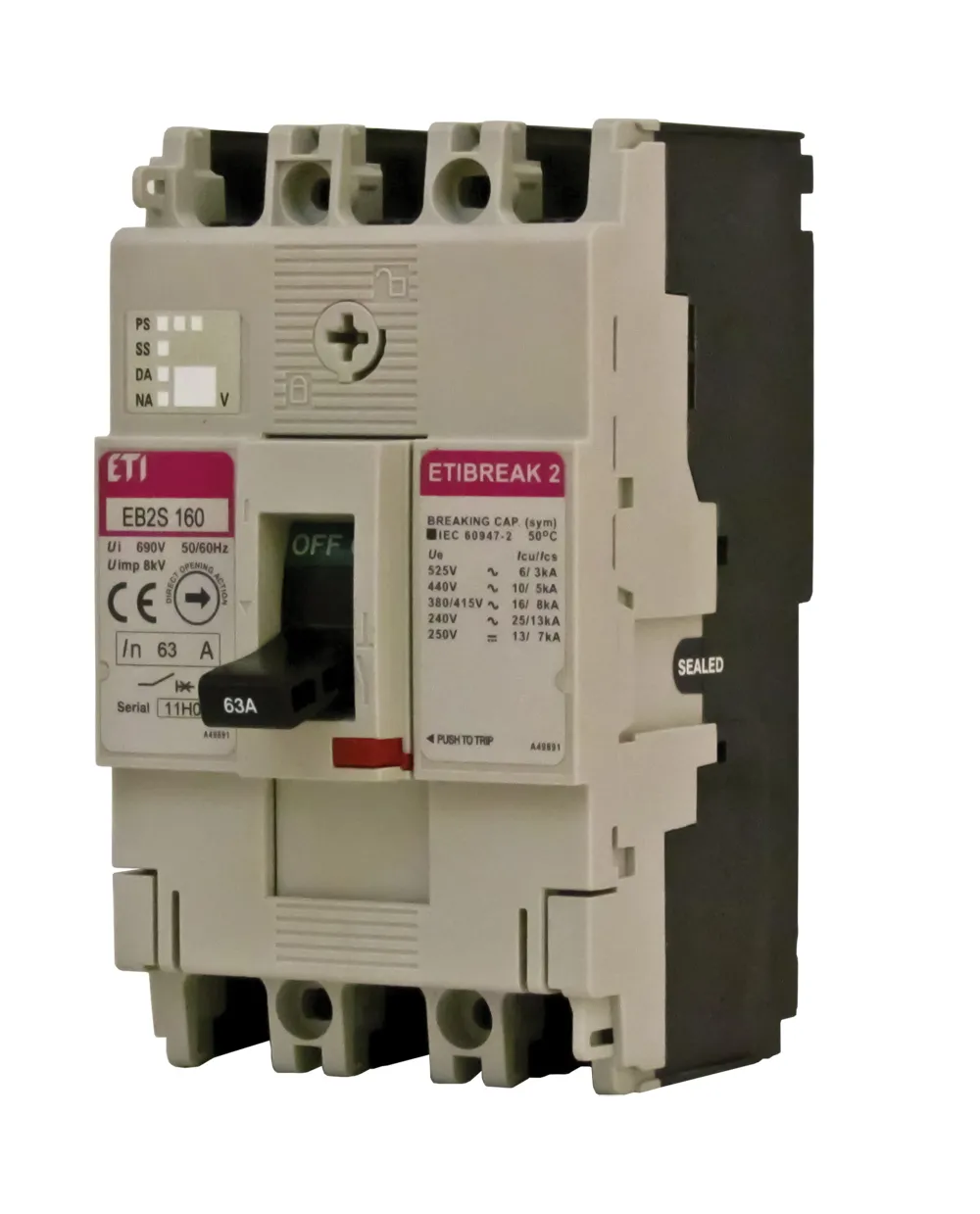 Molded Case Circuit Breaker EB2S 160/4LF 25A 4p 004671816